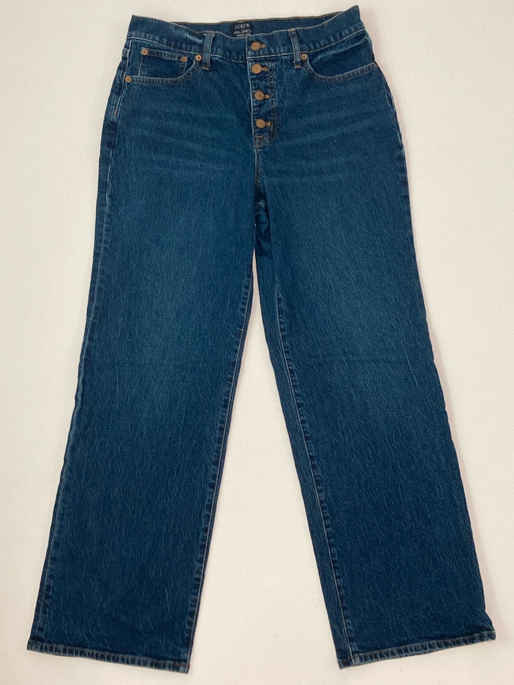 J. Crew Full Length Wide-Leg Jeans Women’s 29 Button Front Space Navy Wash